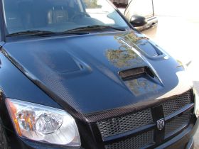 2008-2009 Dodge Caliber SRT-4 5dr Heat Extractor Carbon Fiber Hood - CBD-DGCALCFHD