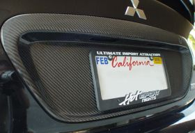 2002-2005 Mitsubishi Lancer Carbon Fiber License Plate Cover - CBD-MSLCCFLCPTCV