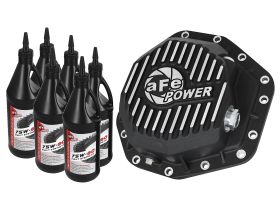 2017-2019 Ford F-350 Super Duty Turbo Diesel V8 6.7L Rear Differential Cover Machined Fins Pro Series w/ Gear Oil - 46-70352-WL