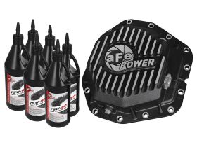 2017-2019 Ford F-450 Super Duty Turbo Diesel V8 6.7L Rear Differential Cover Machined Fins Pro Series w/ Gear Oil - 46-70382-WL