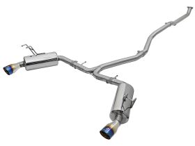 2016-2019 Honda Civic FC1 L15B7 Turbo 1.5L Sedan Takeda 2-1/2" to 2-1/4" 304 Stainless Steel Cat-Back Dual-Exit Exhaust System - 49-36615-L