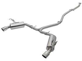 2016-2019 Honda Civic FC1 L15B7 Turbo 1.5L Sedan Takeda 2-1/2" to 2-1/4" 304 Stainless Steel Cat-Back Dual-Exit Exhaust System - 49-36615-P
