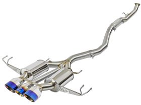 2017-2019 Honda Civic Type-R 2.0L Takeda 3" 304 Stainless Steel Cat-Back Exhaust System w/ Blue Flame Tips - 49-36616-L