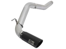 2016-2019 Nissan Titan XD Cummins Turbo Diesel V8 5.0L Large Bore-HD 5" DPF-Back Stainless Steel Exhaust System w/ Black Tip - 49-46112-B