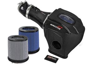 2015-2016 Dodge Charger Hellcat HEMI SRT Supercharged V8 6.2L Black Series Momentum Carbon Fiber Cold Air Intake System w/Dual Filter Media - 52-72204-CF