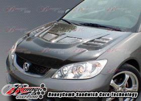 2004-2005 Honda Civic 2DR/4DR R1 Carbon Fiber Hood