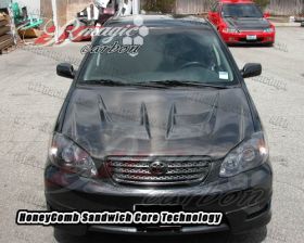 2003-2007 Toyota Corolla 4DR Raiden Carbon Fiber Hood