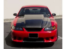 1999-2004 Ford Mustang 3" Cowl Functional Heat Extractor Carbon Fiber Hood - TC1