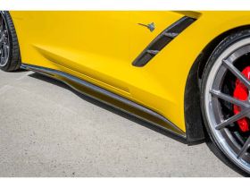 2014-2015 Chevy Corvette Stingray Carbon Fiber Side Skirt Splitters - Pair - TC3