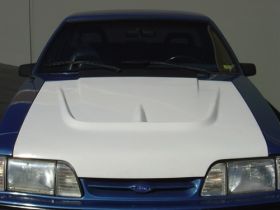 1987-1993 Ford Mustang Monster Fiberglass Heat Extractor Hood - TF10021-A28