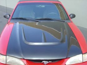 1994-1998 Ford Mustang Monster Fiberglass Heat Extractor Hood - TF10022-A28
