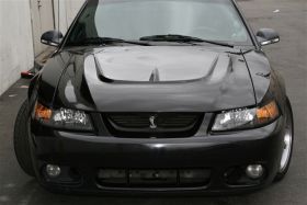 1999-2004 Ford Mustang Monster Fiberglass Heat Extractor Hood - TF10023-A28