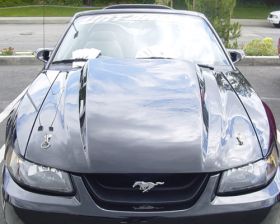 1999-2004 Ford Mustang 3" Cowl Induction Fiberglass Heat Extractor Hood - TF1002