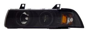 1992-1998 BMW E36 2DR Halo Projector Headlights G2 Black Clear - 02-AZ-B392-PBC-G2-A