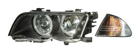 1999-2001 BMW E46 4dr 2pc Halo Projector Headlights - Black - 02-AZ-B398-PBC-R-4D