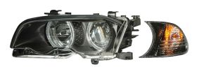 1999-2001 BMW E46 & M3 2dr Halo Projector Headlights - Black - 02-AZ-B399-PBC-R-2D