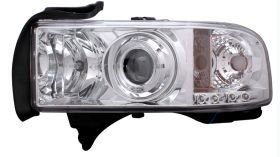 1994-2001 Dodge Ram 1500 LED Halo Projector Headlights - Chrome - 02-AZ-DR94-PCC-R-A