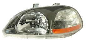 1996-1998 Honda Civic Euro Crystal Headlights - Gun Metal - 02-AZ-HC96-GM-A