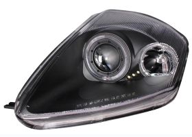 2000-2005 Mitsubishi Eclipse Halo Projector Headlights Black Clear - 02-AZ-ME00-PBC-G2-2R