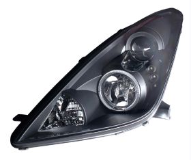 2000-2004 Toyota Celica Halo Projector Headlights Black Clear - 02-AZ-TC00-PBC-R