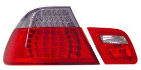 1999-2000 BMW E46 2DR Coupe LED Tail Lights Red Clear 4PC - 03-B399TLED2D