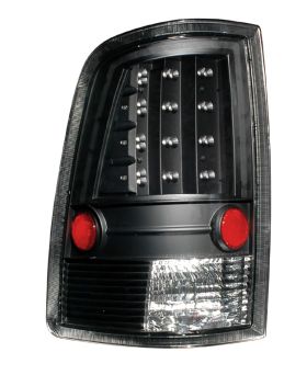 2009-2010 Dodge Ram Euro LED Tail Lights - Black - 03-DR09TLEDJM