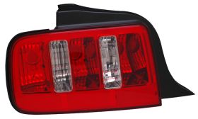2005-2009 Ford Mustang 2010 Style Euro Tail Lights - Red / Clear - 03-FM2005TLRC