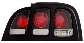 1994-1998 Ford Mustang Euro Tail Lights - JDM Black - 03-FM9498TLAJM