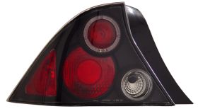 2001-2003 Honda Civic 2dr Euro Tail Lights - JDM Black w/ Halo - 03-HC2001TLA2DG4JM