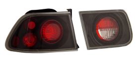 1996-2000 Honda Civic 2dr Euro Tail Lights - JDM Black - 03-HC9600TLA2DJM