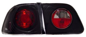 1999-2000 Honda Civic 4dr Euro Tail Lights - JDM Black - 03-HC9900TLA4DJM