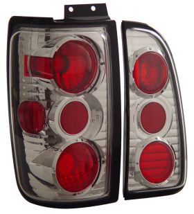 1998-2002 Lincoln Navigator Euro Tail Lights - Chrome - 03-LN2001TLA