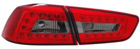 2008-2015 Mitsubishi Lancer LED Tail Lights - Red / Smoke - 03-ML08TLEDRS
