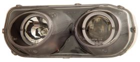 1994-1997 Acura Integra JDM Black Projector Headlights w/ Dual Halo - 02-AZ-AI94-PBC-RIM