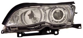 2002-2005 BMW E46 4dr Chrome Projector Headlights w/ Dual Halo - 02-AZ-B302-PCC-R-4D