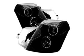 2003-2007 Cadillac CTS Halo Projector Headlights Black Clear - 02-AZ-CCT07-PBC-R