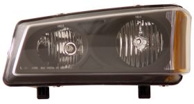 2003-2006 Chevy Avalanche Black Euro Headlights w/ Amber Reflector - 02-AZ-CL03-B-A