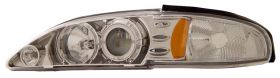 1994-1998 Ford Mustang Chrome Projector Headlights w/ Halo - 02-AZ-FM94-PCC-R-1-A