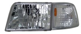 1993-1997 Ford Ranger Chrome Euro Headlights w/ Amber Corner Light - 02-AZ-FR93-SET-C-A