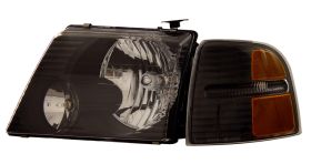 2002-2005 Ford Explorer JDM Black Euro Headlights w/ Corner Light - 02-AZ-FX02-SET-B-A