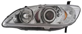 2004-2005 Honda Civic 2dr & 4dr Chrome Projector Headlights w/ Halo - 02-AZ-HC04-PCC-R-A