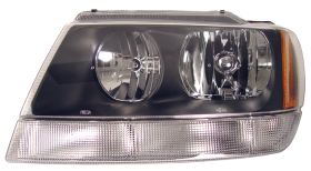 1999-2004 Jeep Grand Cherokee JDM Black Euro Headlights - 02-AZ-JGC02-B-A