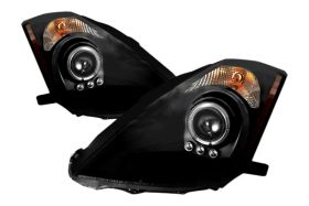 2003-2005 Nissan 350z Halo Projector Headlights Black Clear - 02-AZ-N303-PBC-R-A