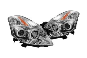 2008-2009 Nissan Altima CCFL Halo Projector Headlights Chrome Clear - 02-AZ-NA08-PCC-2D-RF-A