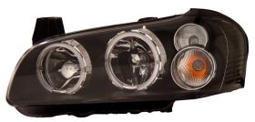 2002-2003 Nissan Maxima Black Euro Headlights w/ Dual Halo - 02-AZ-NM02-B-RIM