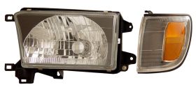 1999-2002 Toyota 4Runner Black Euro Headlights w/ Corner Lights - 02-AZ-T496-SET-B-A