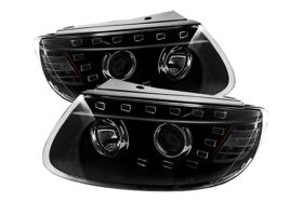 2007-2009 Hyundai Santa Fe Projector Headlights Black - 02-AZ-YF07-PBC-A