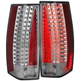 2007-2011 Cadillac Escalade LED Tail Lights Chrome - 03-CE07TLEDAC