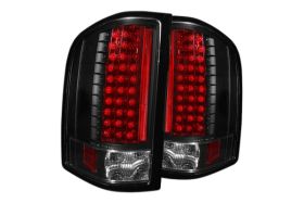 2007-2012 Chevy Silverado LED Tail Lights Black - 03-CL07TLEDJM