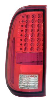 2008-2010 Ford Super Duty / F-250 Red / Clear LED Taillights - 03-FD08TLED